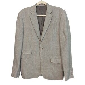 100% Linen Blazer Gray‎ Sport Coat size 40R Bruce Field